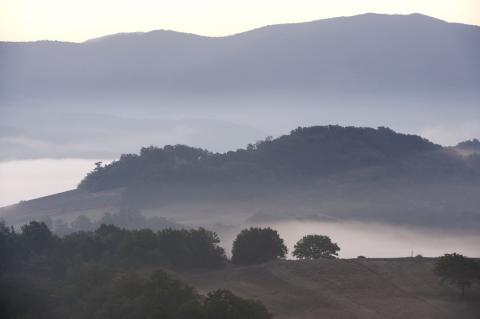 romantisches Panorama in der Toskana