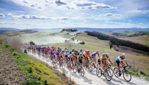 "Strade Bianche", das nördliche Fahrradrennen im Süden der Toskana