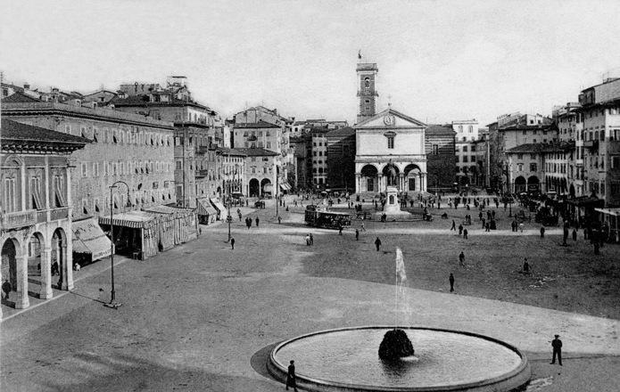 Livorno Pizza Grande mit Dom vor dem Krieg Toskana Urlaub