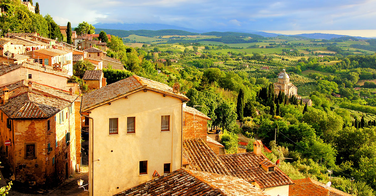 Dächer von Montepulciano, Siena, Toskana