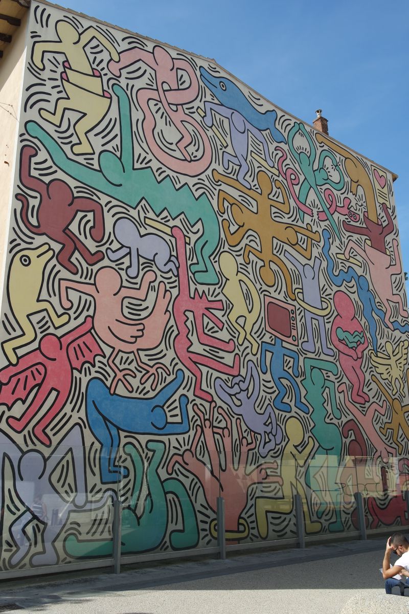 Graffiti, Wandmalerei, Keith Haring, Pisa, Toskana