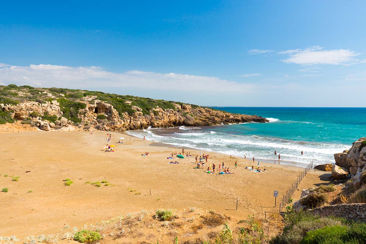 Calamosche Strand, Syrakus, Sizilien, Italien