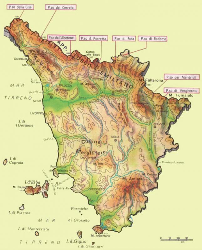 Morphologie der Toskana