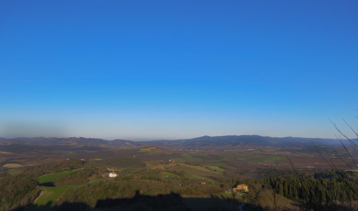 Panorama von dem magischen Schloss Ginori, Toskana, Italien