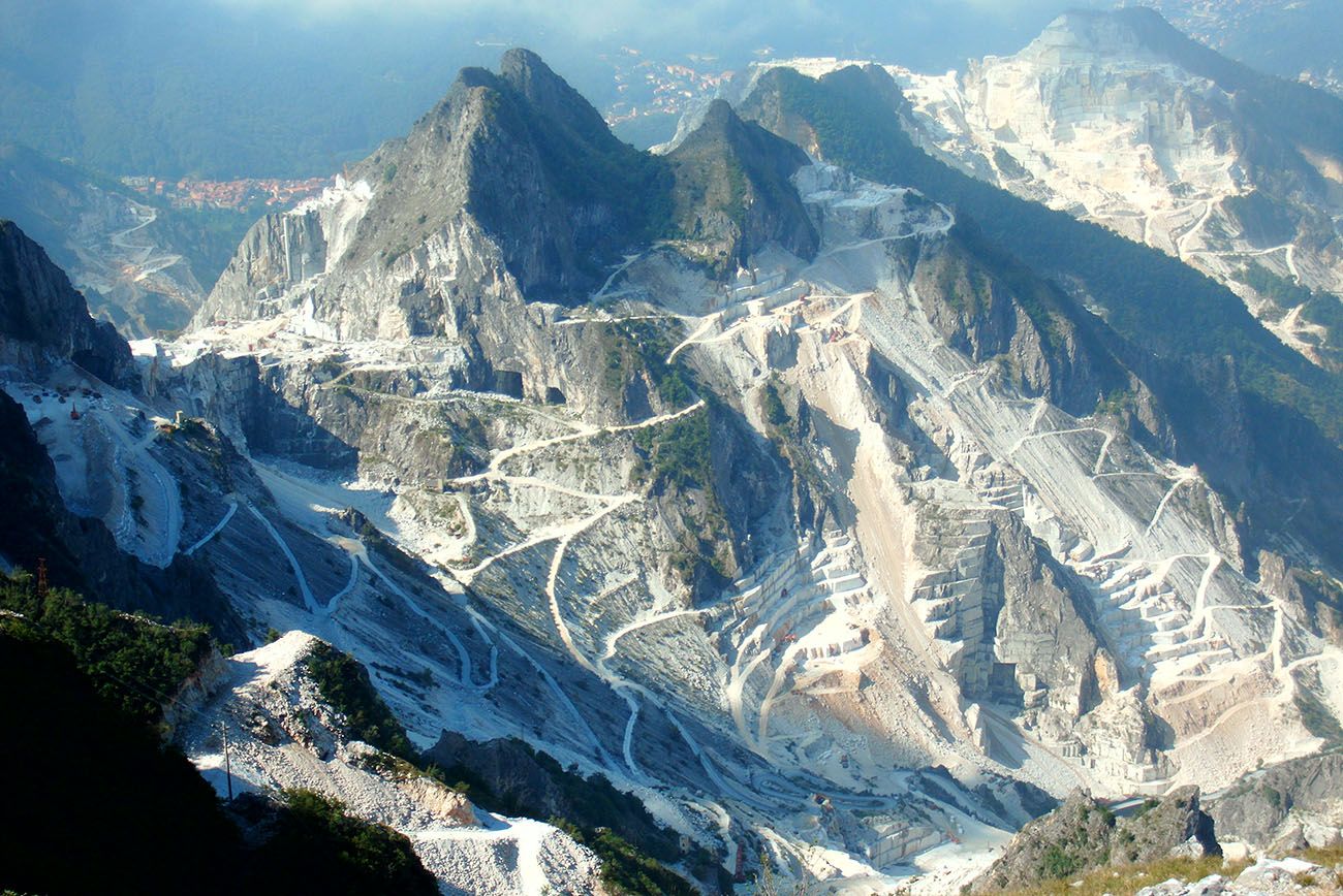 Carrara Marmorbrüche, Toskana, Urlaub