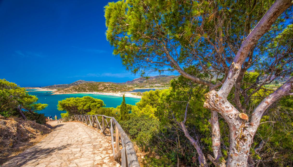 Pula Strand Sardinien, Italien, Siviaggia