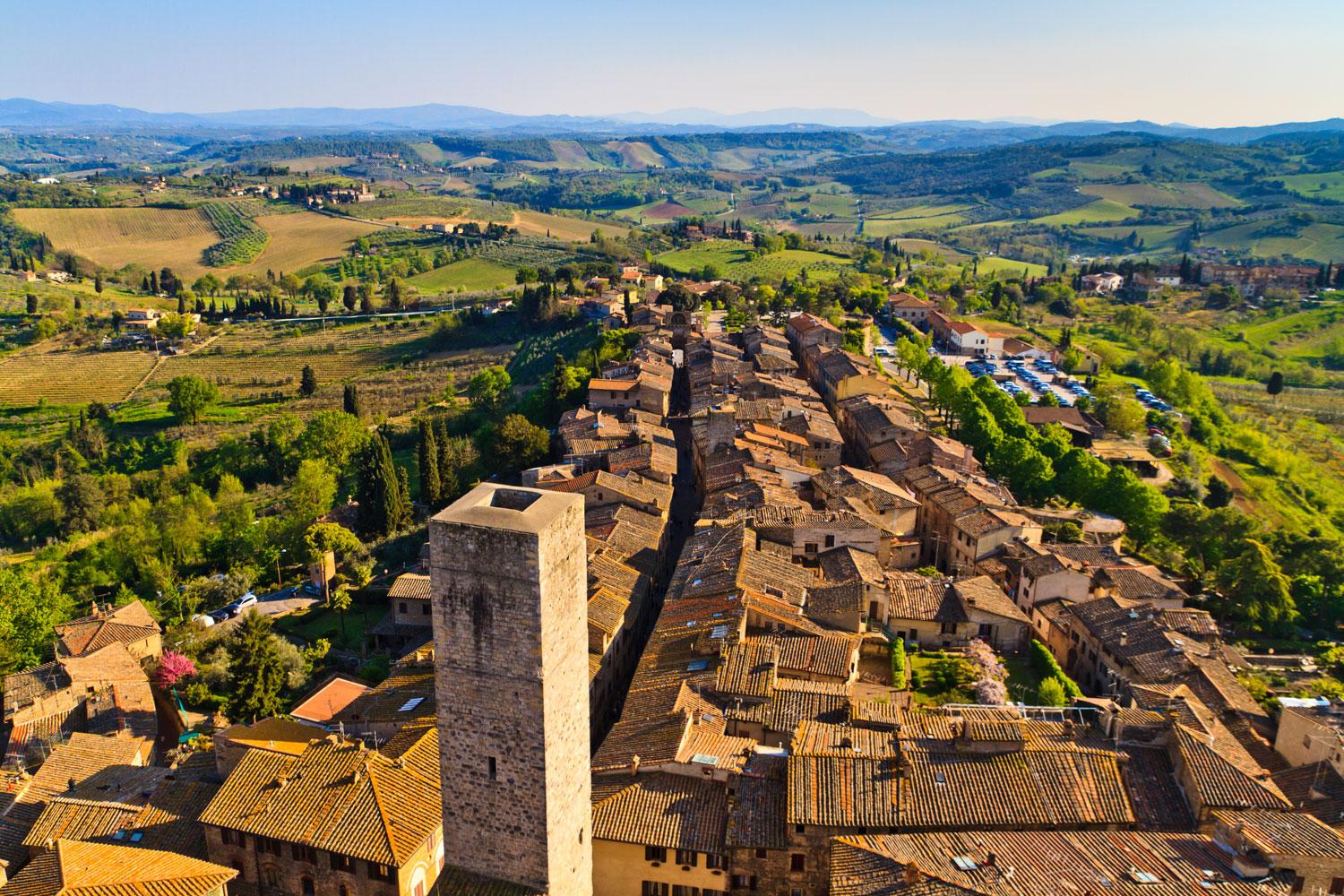 Pilgerweg durch San Gimignano Toskana Ferienwohnung mit Pool