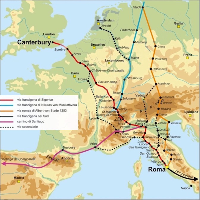 Via Francigena, der Frankenweg durch Europa, Italien, Toskana, Carrara